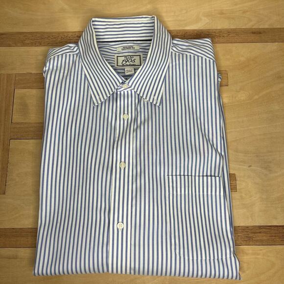 Jos A. Bank 1905 Non-Iron Tailored Fit Dress Shirt 18.5/34 100% Cotton Striped - Picture 1 of 8